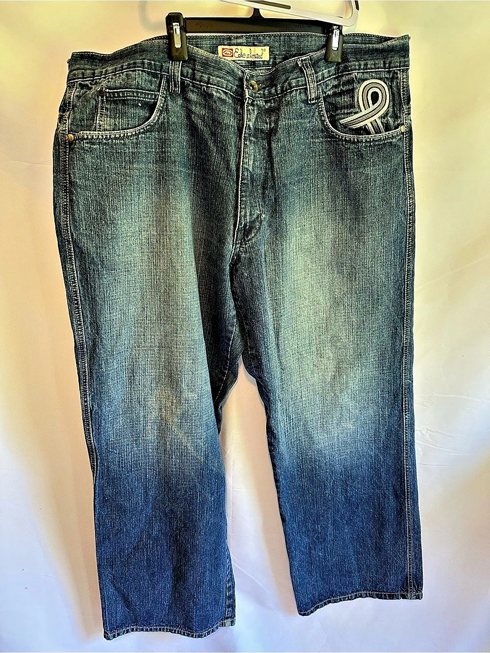 Ecko Unltd Jeans Size 40 Y2K Baggy Embroidered Rhino Denim 43” Length